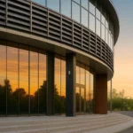 Pose de films solaires extérieurs sur une bâtiment professionnel