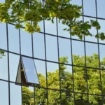 Pose de films solaires extérieurs silver sur un bâtiment professionnel